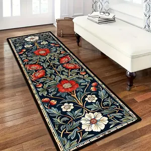 A Single Piece of Anti-Slip Soft Carpet Featuring an Elegant Floral Design, Suitable for Home Decor, Corridor Mats in a Plant Series, And Welcome Mats for Entrances; Ideal for Both Indoor And Outdoor Use in Offices And Homes