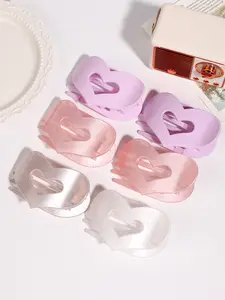 6pcs flat oval delicate lady back of the head plate hair clip, hollow fine powder shiny color love hair clip, simple and versatile elegant lady headdress Prom Mom Hair Clip Original