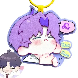 Game Love And Deepspace Rafayel Cosplay Keychain Handmade Felt Key Chain Bag Pendant Cartoon Figure Keyring Accessories