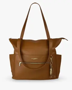 Chic & Functional Diaper Bag for Modern Moms – Cognac Lillian Tote & Backpack