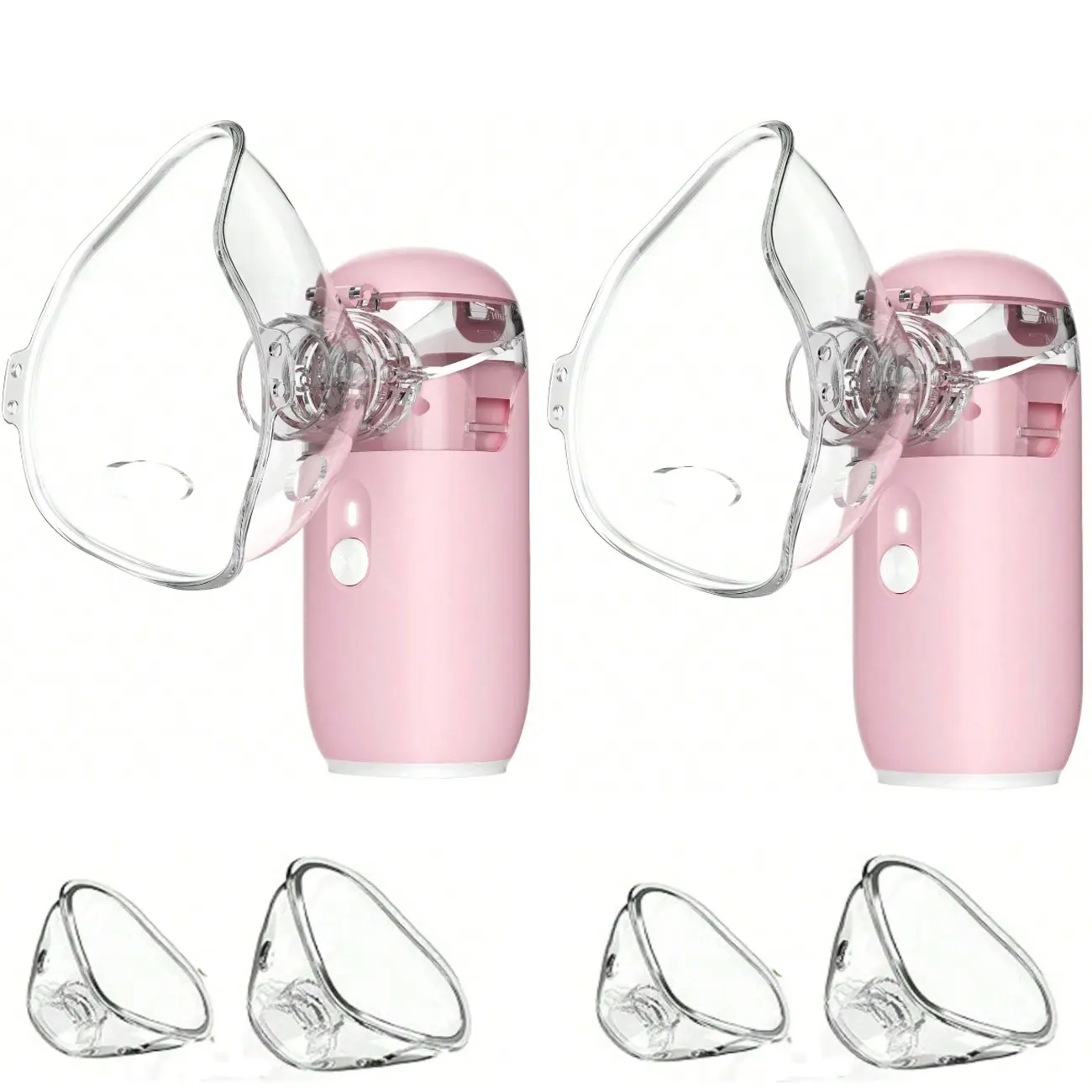 2PCS USB PINK Portable Household Humidifier, HandheldUltrasonic Mist Maker For Mouth & Nose, USB Rechargeable