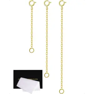 Necklace Extender 14K, 925 Sterling  Necklace Extenders  Chain Bracelet Anklet  Extension for Necklaces, 3 count Set (2, 3, 4 Inches)