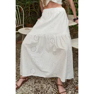 Eyelet Maxi Skirt