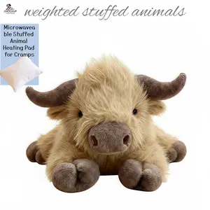 JIAJCHUF, Weighted Highland Cow Plush Toy, Cute Cow Design, Unisex Animal, High-Quality Cuddly Companion, Perfect Gift for Kids & Adults, Stuffed Animal, Birthday Gift