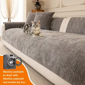 1pc Plush Sofa Cover, Pet-Friendly Non-Slip Decor, Polyester Material, Fits 1234 Imperial Chairs, Luxury Multi-Function