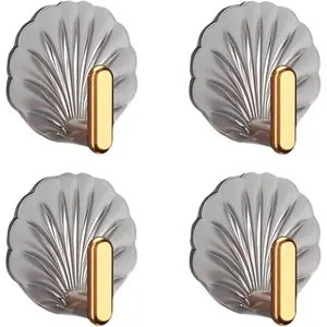 Adhesive Wall Hooks, Heavy Duty Decorative Hangers for Keys, Purses, Over The Door, 4 Pack
