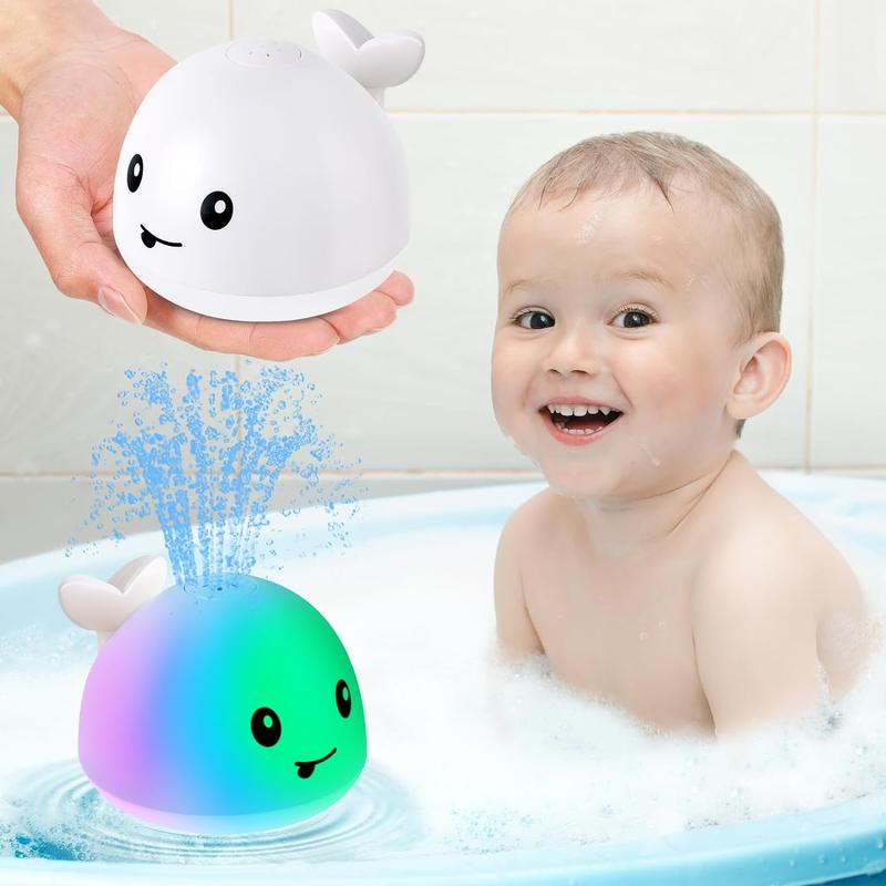 Baby Bath Toys, Toddler Bath Toys for Kids Ages 1-3, Light Up Whale Bath Toy Sprinkler, Pool Water Table Infant Baby Toys 6-12-18 Months, Bathtub Fountain Toy, Toddler 1st Birthday 1 2 3 Gifts