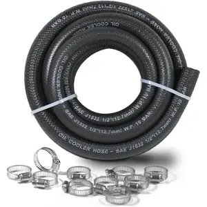 1/2 Transmission Oil Cooler Hose J1532 Power Steering Hose 20FT with Clamps