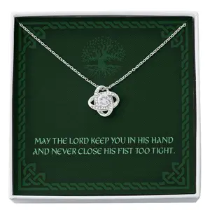 Friend Necklace, May The Lord Keep You In His Hand “ Any Occasion Irish Blessing Love Knot Necklace, Friendship necklace, matching sets, BFF gifts, meaningful jewelry, best friend forever