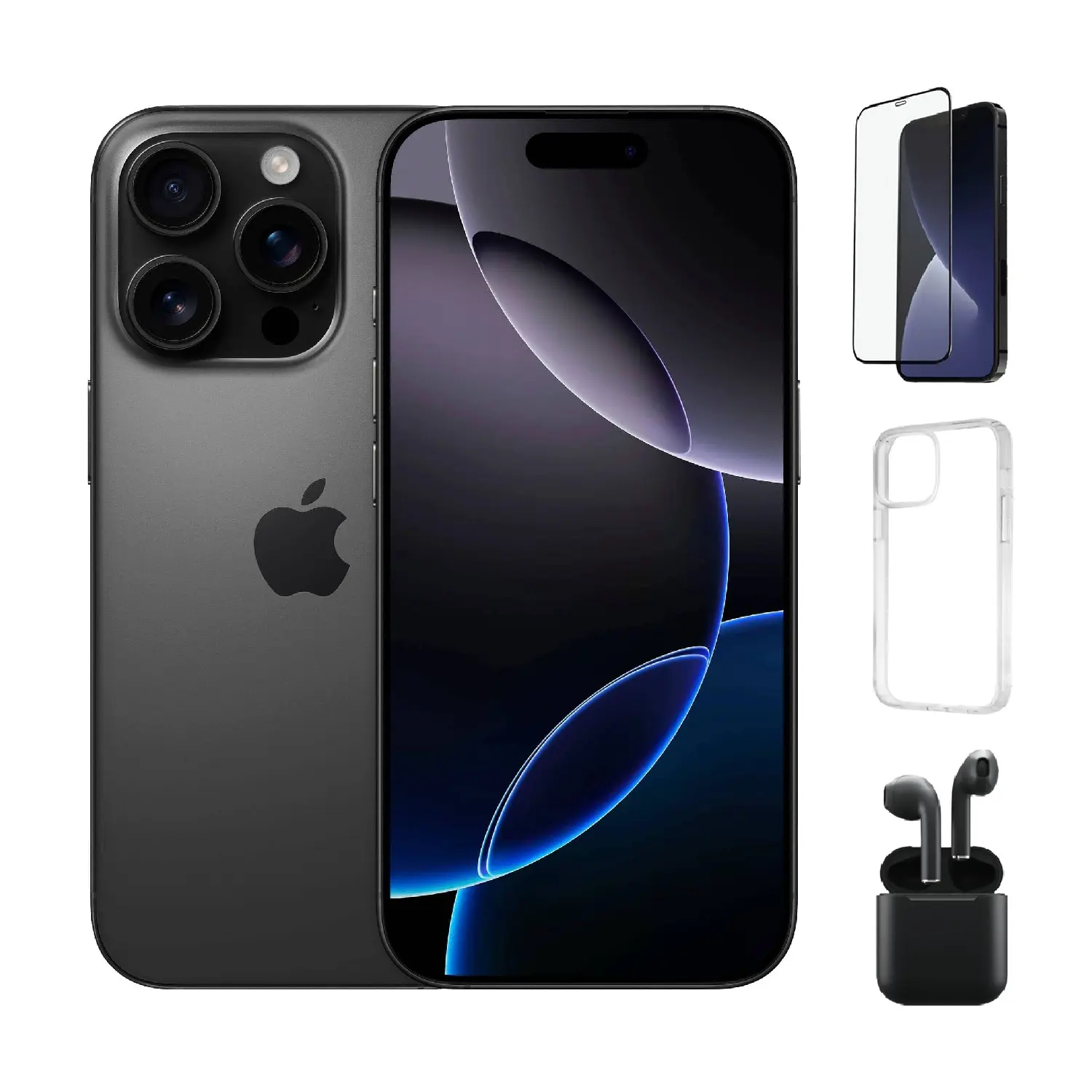 Refurbished iPhone 16 Pro Max (Unlocked)-Acceptable Condition with Case, Wireless Earbuds,Tempered Glass Screen Protector & 1 Year Warranty  A3084