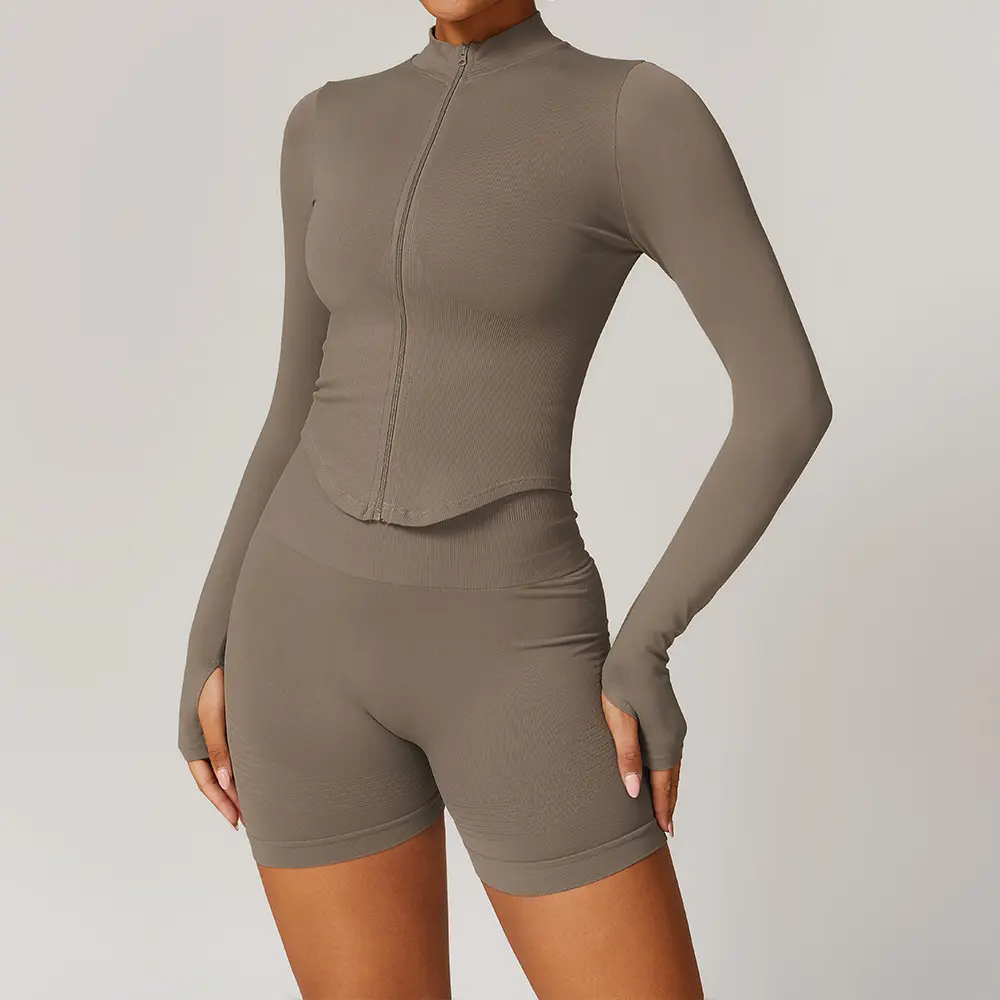 7725 jacket+7725 shorts   coffee color