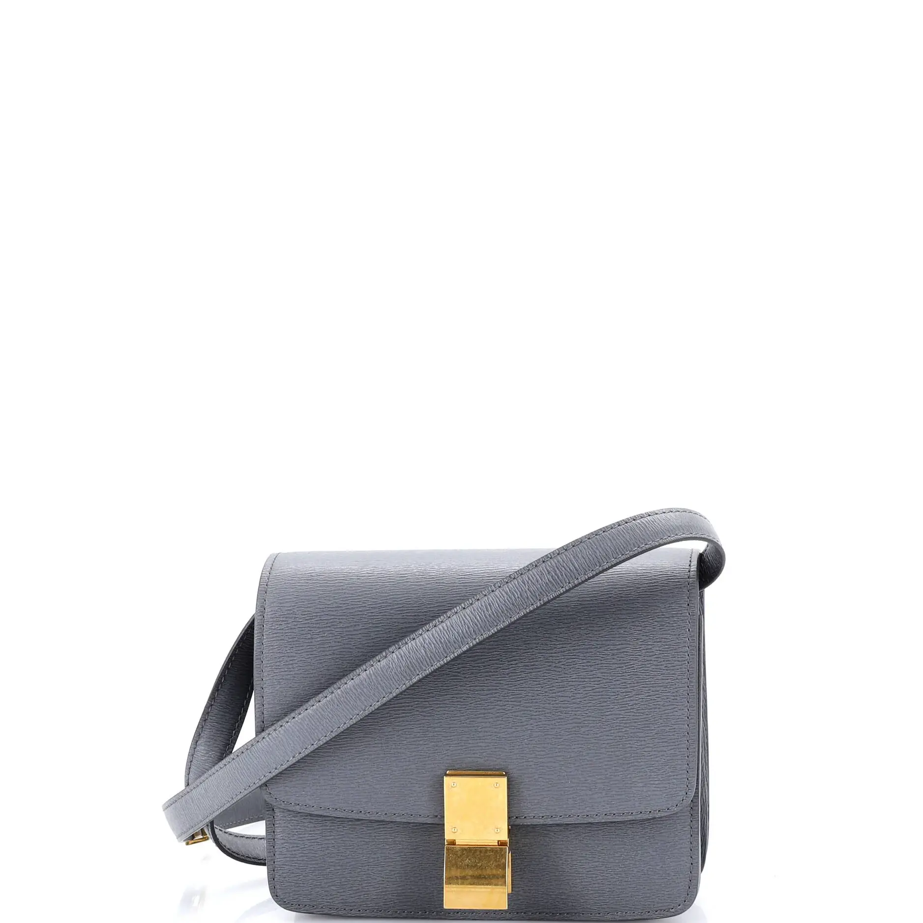 Pre-owned Celine Leather Shoulder Bags Classic Box Bag Grainy Teen by Rebag