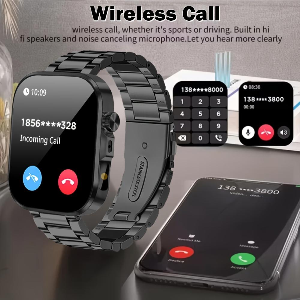 2026 New HD Full-Touch Smartwatch for Men and Women - Wireless Calling/Texting/Multiple Sports Modes/Remote Camera Control/Fitness Tracker/Outdoor LED Lighting, Compatible with Android and iPhone, USB Charging, Alloy Case/Silicone Strap/Metal Strap