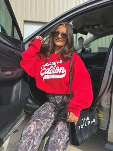 Limited Edition Puff Graphic Crewneck on Red *Final Sale*