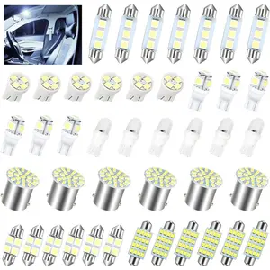 42 Pcs Car LED Lights Kit, Auto Interior Bulbs Set, 6000K 12V T10 For Accessory, Brake, License Plate, Map, Parking Lights