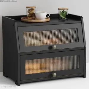 Large Bread Box for Kitchen Countertop, Black Bread Storage Container for Homemade Bread, Double Layer Farmhouse Breadbox Organizer for Kitchen Counter Cabinet, Pantry, Cupboard (Black)FFApexActive6XXGlobalBasket8DD18StyleGirlShop