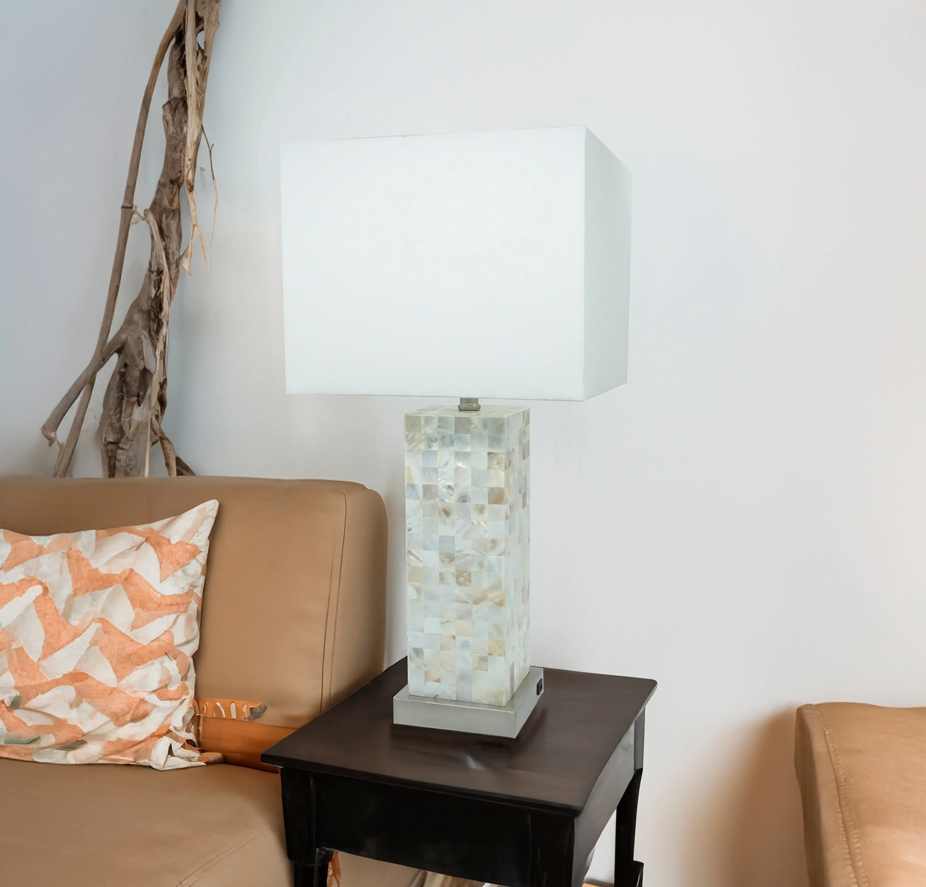 Premiere Lamps Modern White Chrome-finished Base Mosaic