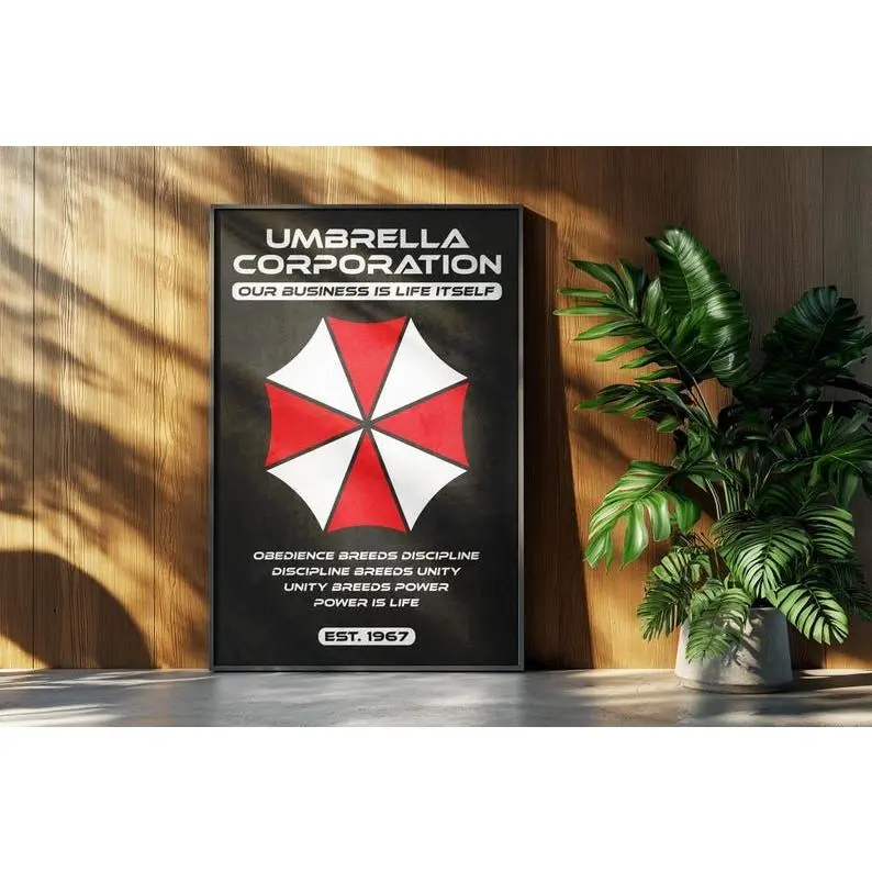 Resident Evil Movie Poster Umbrella Corporation Retro Ad Home Decor Wall Art Print Gift