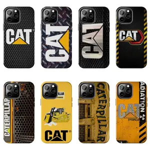 Caterpillar Phone Case - Rugged Earth Mover Edition Phone Case - Industrial Equipment Aesthetic Tough Shell - Phone Cover for iPhone 7-17 Pro Max / for Samsung S21-S25 Ultra