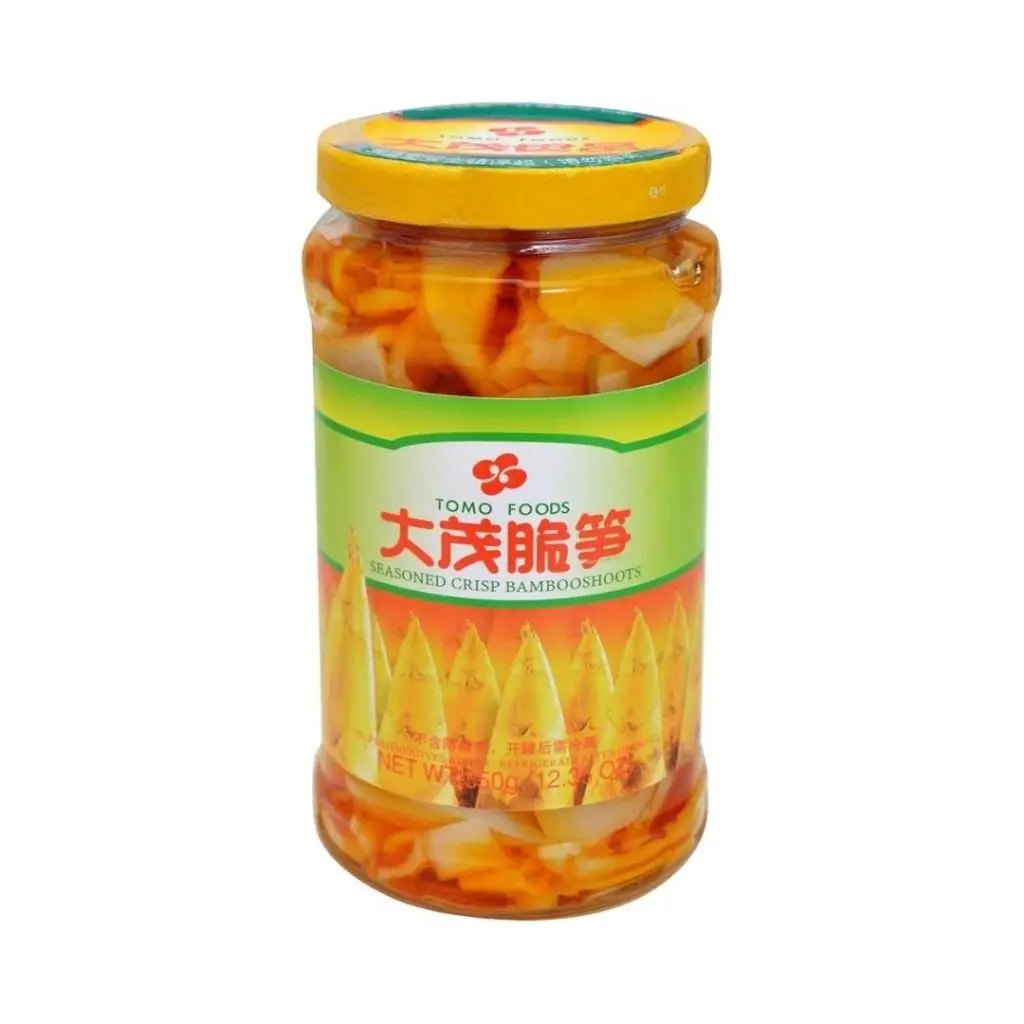 Tomo Crispy Chili Bamboo Shoot Spicy Snack - 350g Canned Pantry Food, Bold Spicy Crunch Jar-Ready Versatile Side Dish, Jar‑Ready Snack