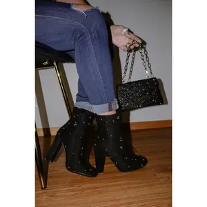 Mirage - Women's Embellished Rhinestone Ankle Boots, Sparkly Party Boots, Stylish Evening Footwear, Trendy Heeled Booties, Glamorous Night Out Shoes（gift）