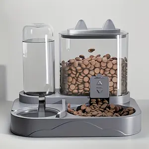 2-In-1 high-capacity automatic cat feeder and water dispenser - wet and dry separation, durable plastic, transparent design, ideal for indoor pet hydration and healthy eating, no batteries required - worry-free travel, suitable for cats and dogs