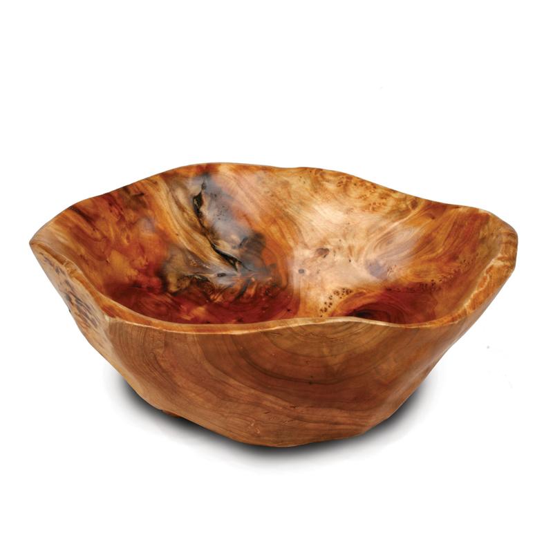 Hand Carved Root Wood Bowl: Rustic Salad, Fruit, or Decorative Bowl (6-8 inch)