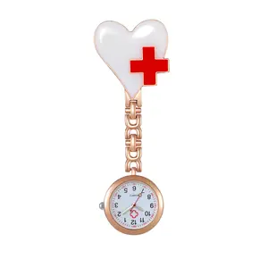 OIDEA Women's Gold-Tone Heart-Shaped Pocket & Fob Watch, Rose Gold Quartz Nurse Watch, HD Digital Scale Dial, 3.9 in, Gold-Tone Heart-Shaped Pocket & Fob Watches