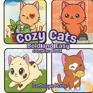 Cozy Cats: Bold & Easy Coloring Book Cats in Cute Daily Moments,: Adorable Cozy Cat Scenes for All Ages, Cute Cats Doing Cozy Activities, A Simple, Relaxing Coloring Pages