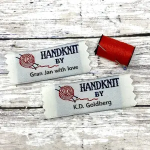 Name Maker Handknit By Woven fabric labels for sewing knitting crocheting and quilting