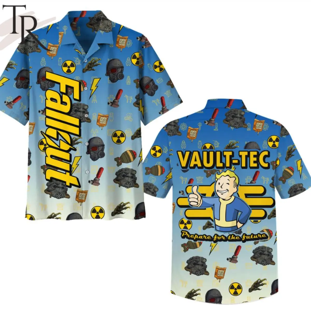 Fallout Nuclear Vault-Tec Summer_ Hawaiian Shirt, Hawaiian Aloha Shirts, Summer Gift for Him, Vintage Hawaii Beach Shirt, Aloha Shirt,greatwave Shirt