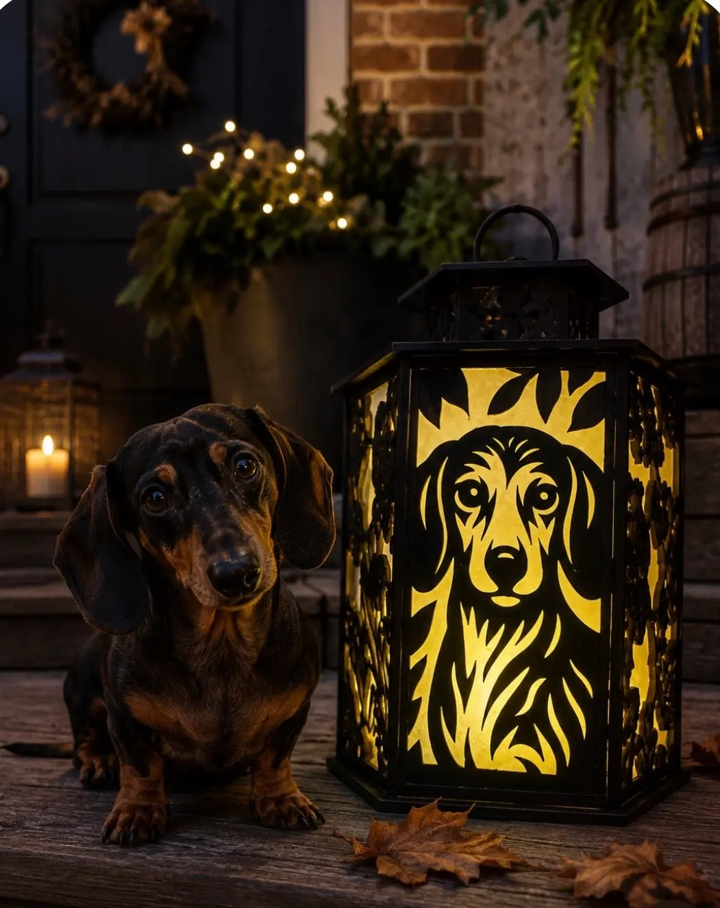 Dachshund Lantern | Handmade Laser Cut Wooden LED Lantern