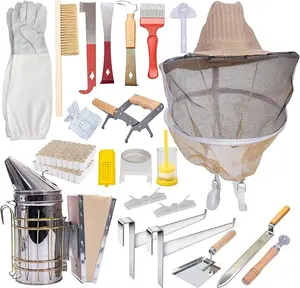 MayBee Hives Bee Hive Tools for    Beekeeping Supplies Bee Keeper Starting Kit 20 or 22 Pcs Beekeeping Tool Kit Bee Smoker Kit,Bee Keeping Supplies-All Starter Kit beginner pro beekeeper