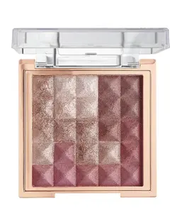 FLOWER BEAUTY Cosmetic Highlighter & Blush Powder - Pyramid Pressed Pigments for Face, Cheeks - Illuminating Cheek Color (Rose Glow, Pack of 1)