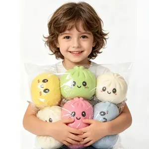Popular Extra Large Realistic Steamed Bun Stress Relief Toy Dough Bun with Steamer Shape Sensory Squeeze Toy for Adult Kids Anxiety Relief Office Desk Decor Gift