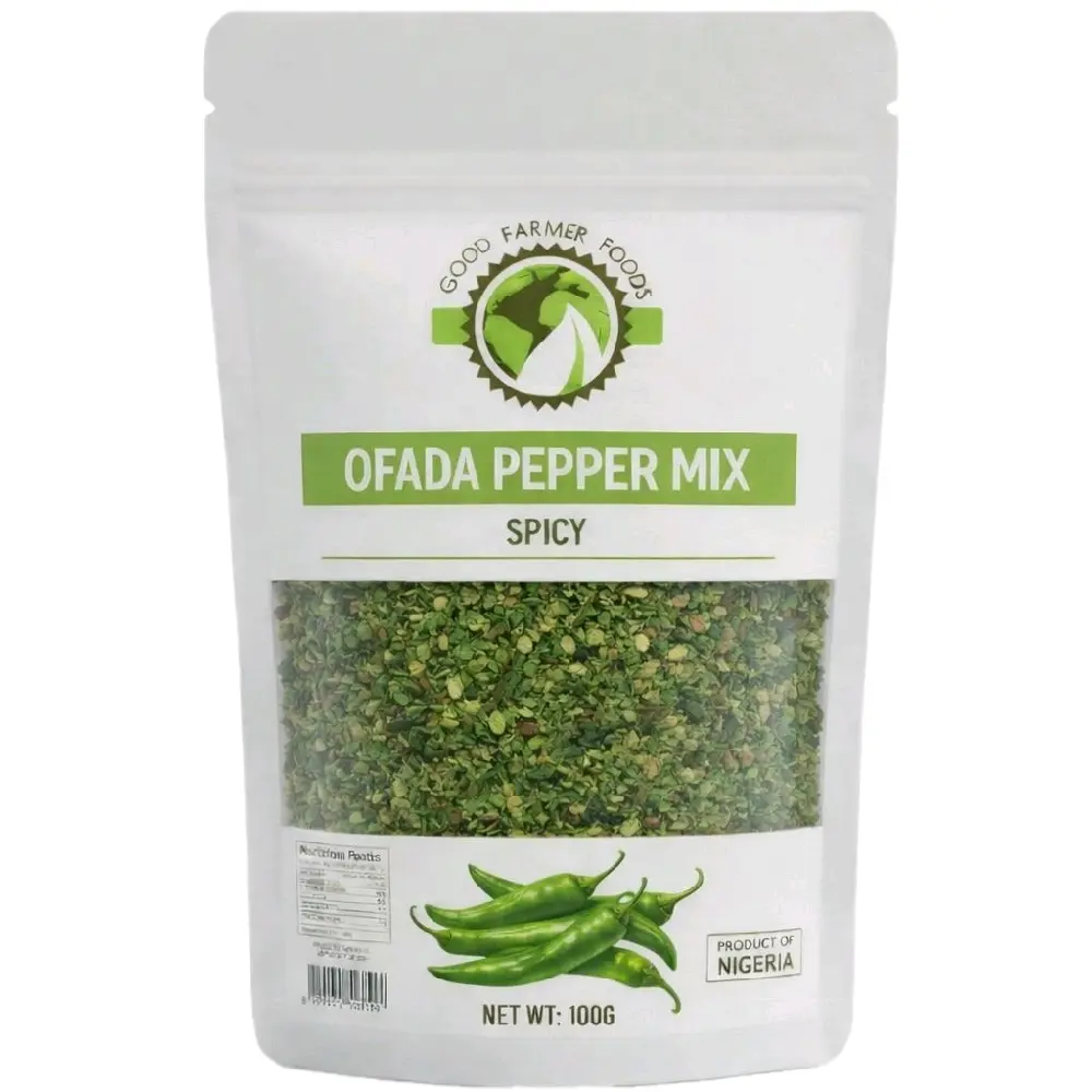 GOOD FARMER FOODS Ofada Pepper Mix | Nigerian Stew| No Preservatives| Dried Peppers| 3.5 oz | Spicy