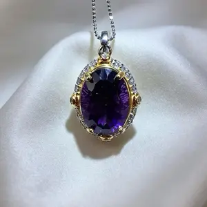 <PingEast Jewelry>Citrine /Amethyst scent-locket  pendant