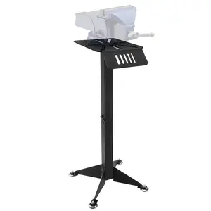 Bench Grinder Stand, Heavy-Duty Steel Pedestal with Base Plate and Tool Tray, Universal Mounting Fit for Bench Grinders, Buffers, Sanders, and Polishers