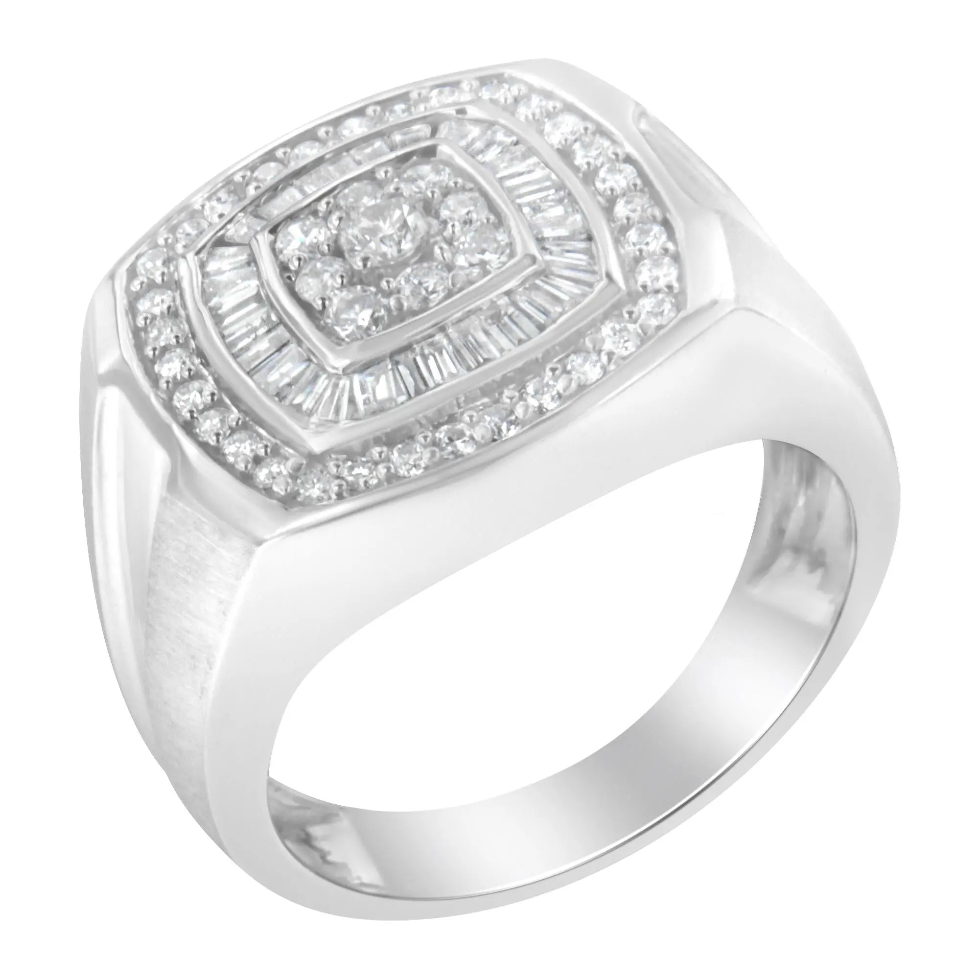 14K White Gold Men's Diamond Band Ring (1 cttw, H-I Color, SI1-I2 Clar