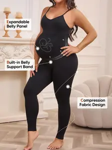 Maternity High Waist Sleeveless Bodysuit, Comfortable Elastic Fabric, Tight-Fitting Pregnancy Wear, Pregnancy Shapewear, Essential Maternity Clothing