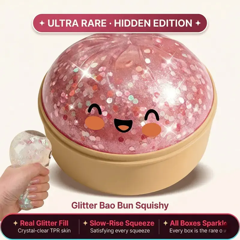 Dumpling Squishy Stress Relief Toy,TPR Material,Cute Steamer Box Packaging,Summervibes Gift for Kids & Anime Fans