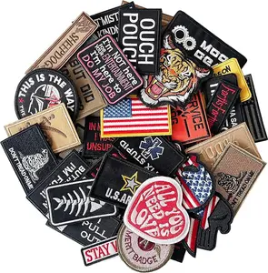 10 Pieces Random Patches Tactical Morale Embroidery Patches, Military Funny Patch Full Embroidered Appliques for Tactical Gear