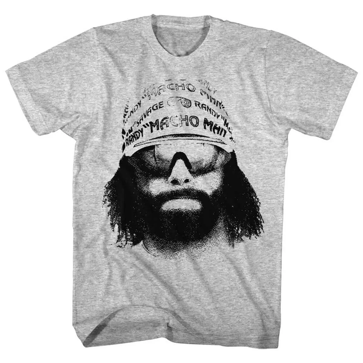 Randy Savage Portrait Face Men's Gray Tee Unisex Cotton T-Shirt Menswear Top Tee