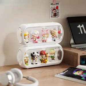 Desktop Dustproof Storage Cabinet for Blind Box Toys - Multi-Purpose Display Rack for Pop Mart Figures, Dolls & Collectible Models