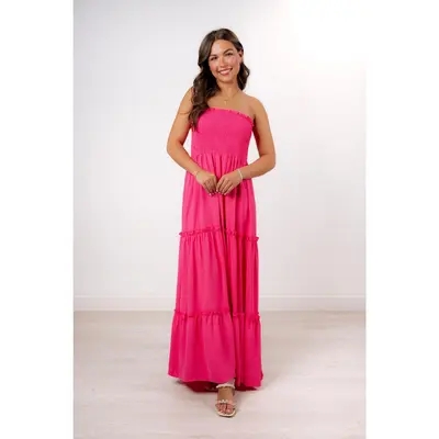 chinese dress ladies NBD Janhvi Maxi Dress Pink Hire – Paloma Dress Hire main image 0