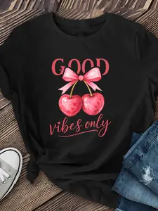 Women'S _Good Only for Atmosphere_ Cherry Print T-