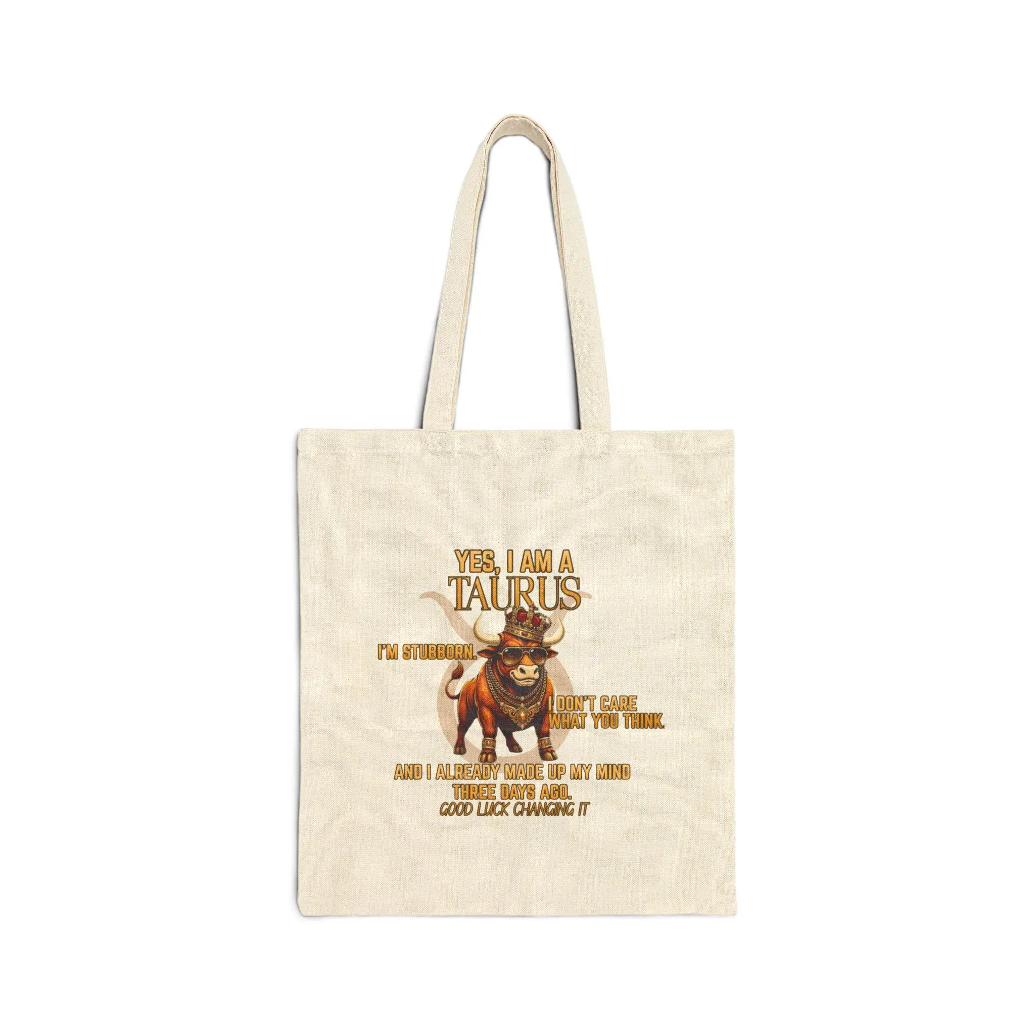 High-Capacity Canvas Tote Bag for Women, Casual Taurus Zodiac Graphic with Reinforced Handles and Flat Corners for Farmers' Markets, Long-Lasting Use, Open-Top, Double Handle, Lightweight