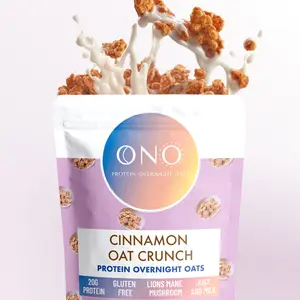 ONO Protein Overnight Oats Cinnamon Oat Crunch Bundle - Includes 20g Protein, Gluten Free, Low Sugar, Just add milk