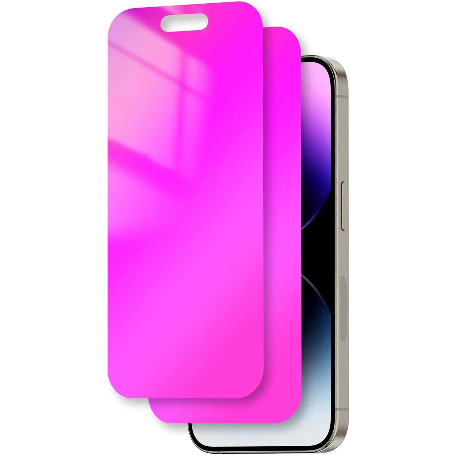 Privacy Screen Protector for iphone 14 Pro Max / 15 Plus 6.7 inch for iphone 14 ProMax /15Plus Tempered Glass Purple Gradient Colorful Anti Blue Light HD Anti Spy Private Full Coverage