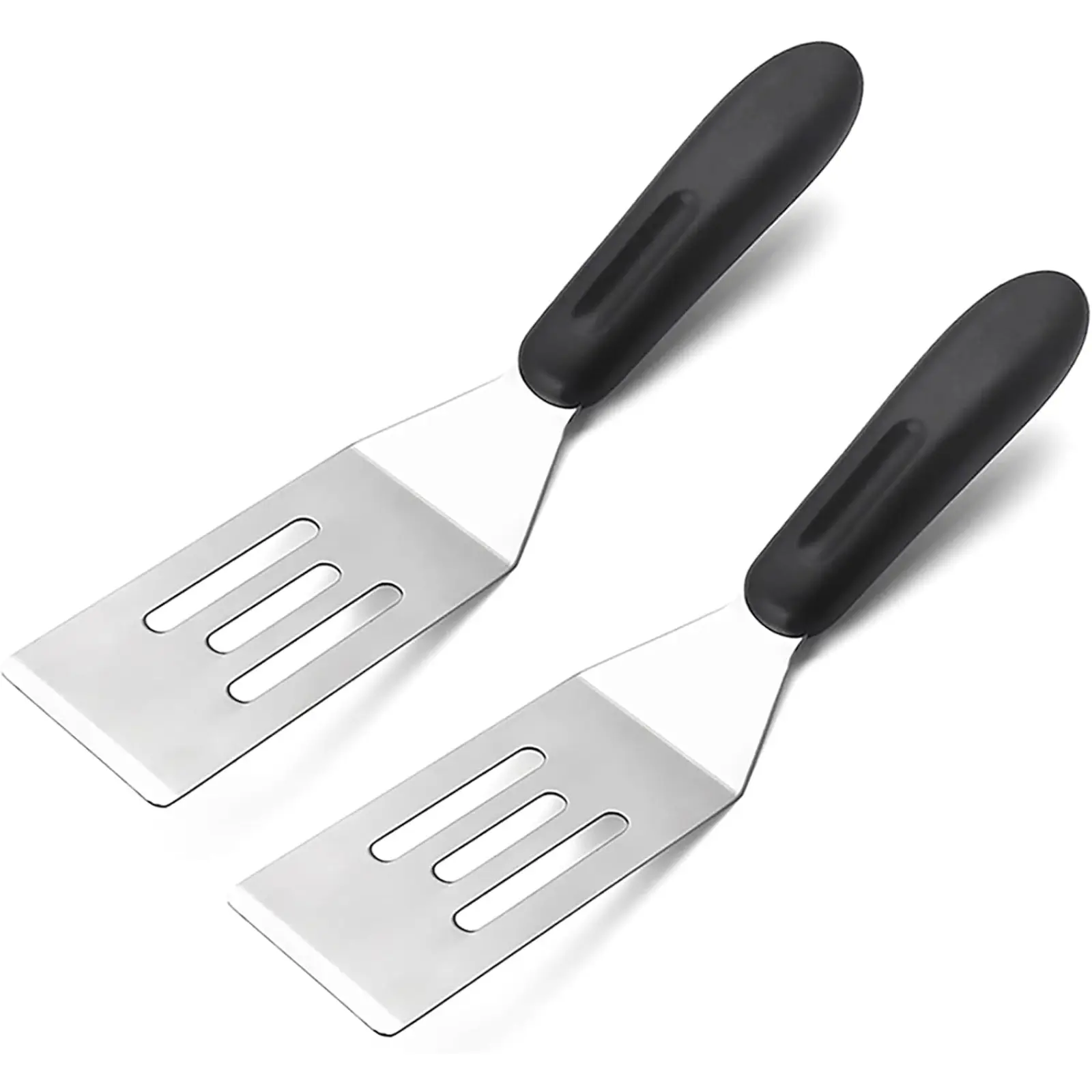 Sohochic 2-Pack Mini Rectangle Stainless Steel Small Kitchen Spatulas, Everyday Cooking & Baking Utensils for Pancakes & Eggs